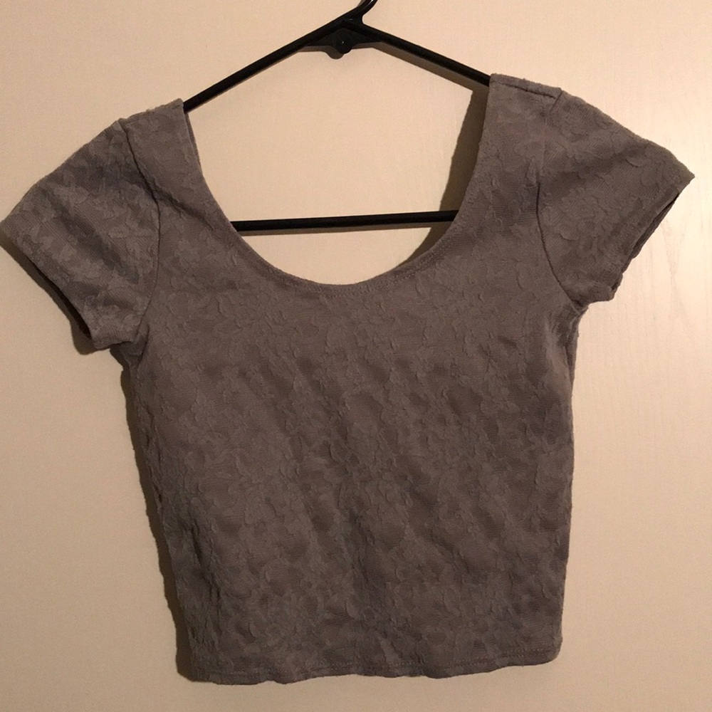 Gray crop top